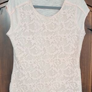 The Limited Pale Pink Lace Cap-Sleeve Tank